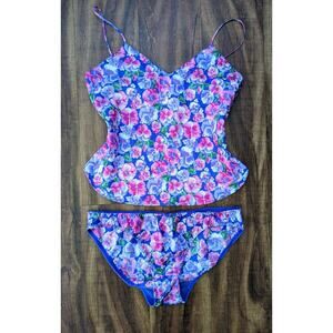 Vintage 90s Pansies Camisole and Panties Set